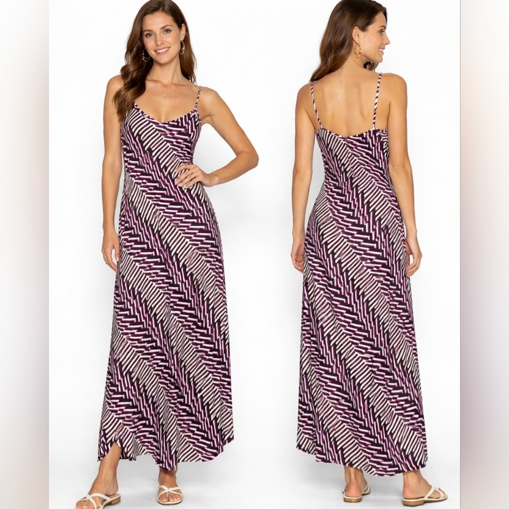 Express Abstract Print Maxi Slip Dress